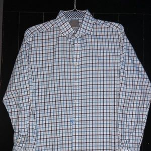 Thomas Dean Tailored Fit Knit Sport Shirt